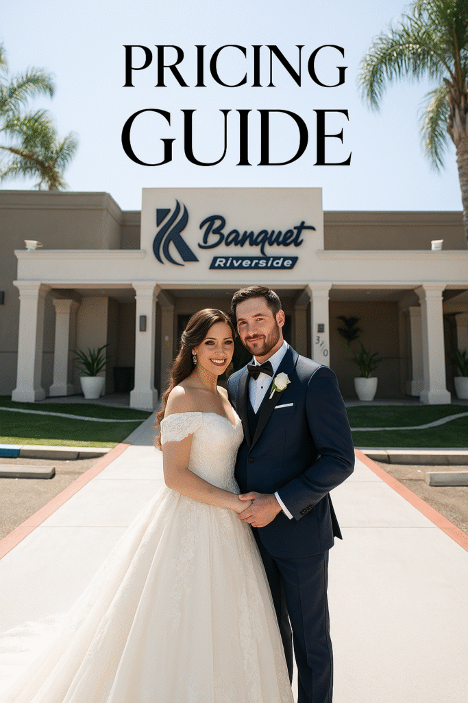 Event promotions with bride and groom at R Banquet-Riverside