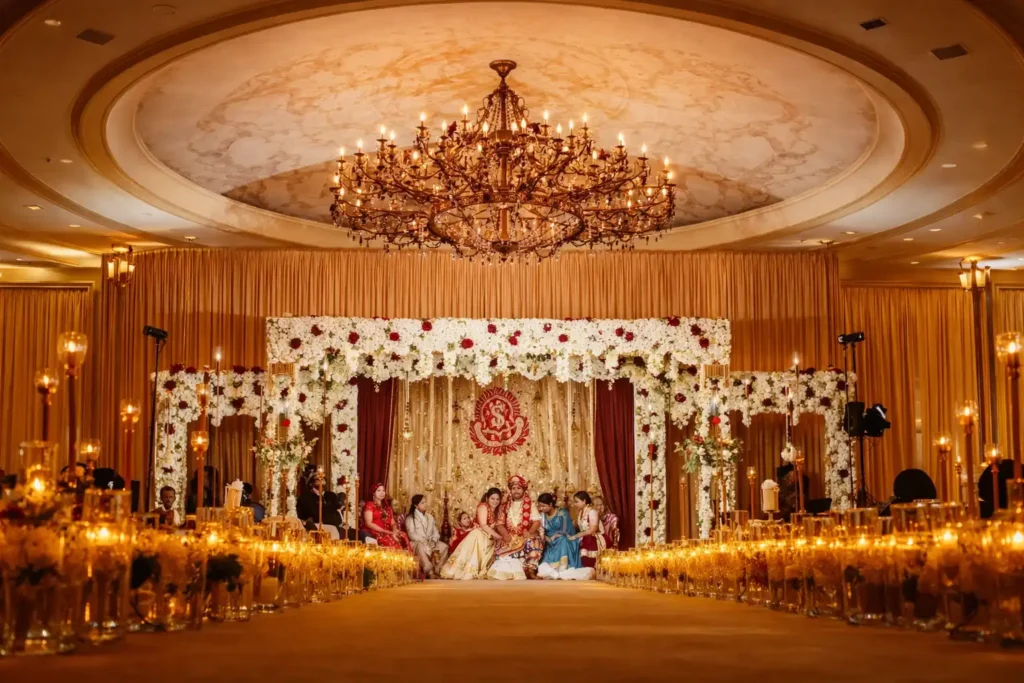 Elegant wedding day setup