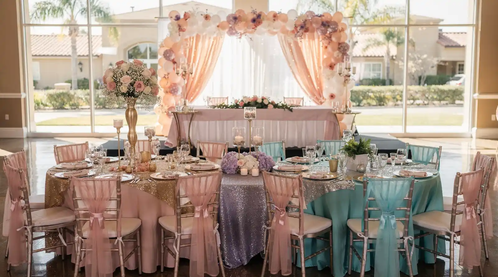 What quinceañera decor packages are available in Riverside, California